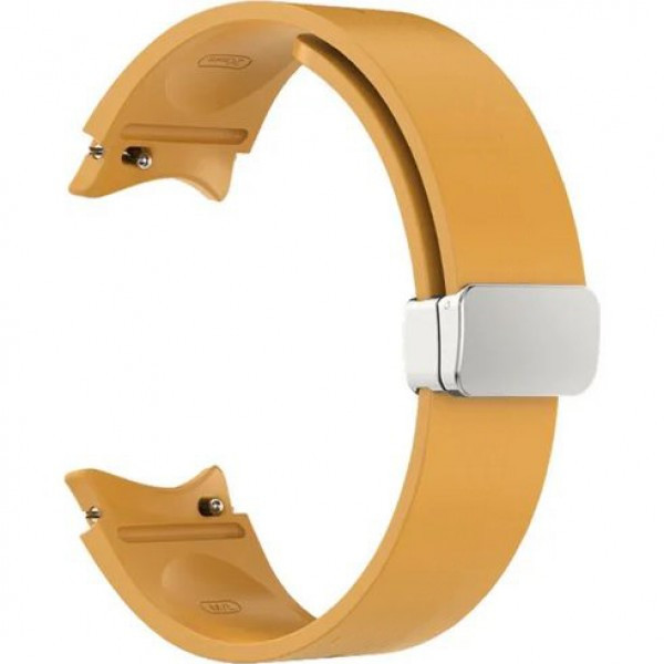 Силиконовый ремешок Rumi Flex Buckle для Samsung Galaxy Watch 4, 5, 6 Горчичный - фото 1 - id-p223609726