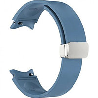 Силиконовый ремешок Rumi Flex Buckle для Samsung Galaxy Watch 4, 5, 6 Стальной синий