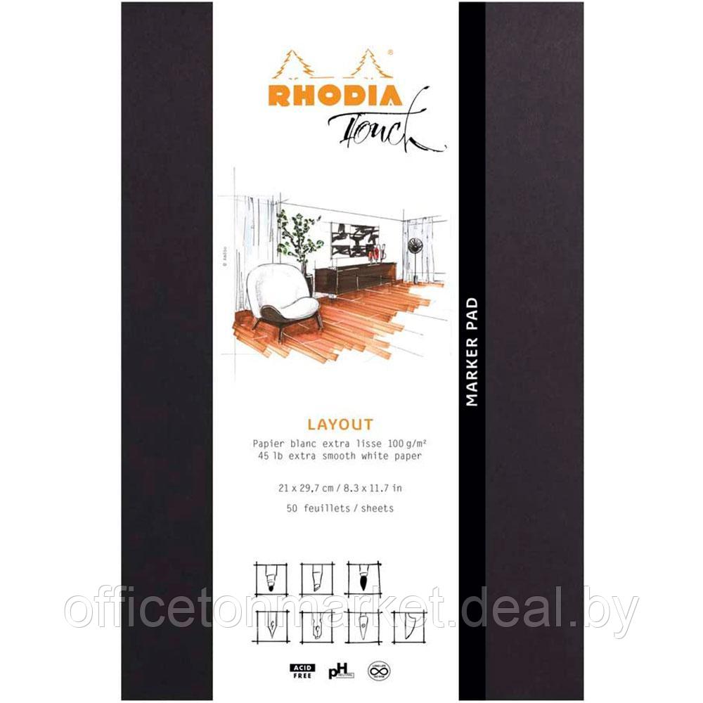 Скетчбук "Rhodia Touch Marker Pad", А4+, 100 г/м2, 50 листов, черный - фото 1 - id-p223832600