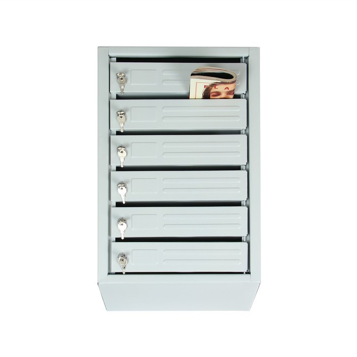 Ящик почтовый многосекционный, 6 секций, с задней стенкой, серый - фото 8 - id-p223865880