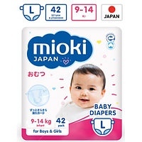 Подгузники Mioki Premium Japan L (9-14кг) 42шт