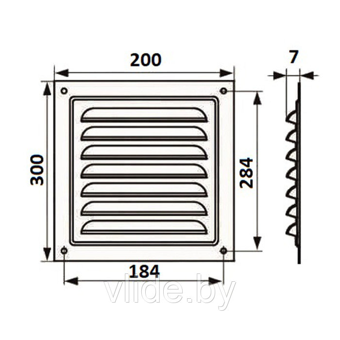 Решетка вентиляционная ZEIN Люкс РМ2030С, 200 х 300 мм, с сеткой, металлическая, серая - фото 7 - id-p205025608