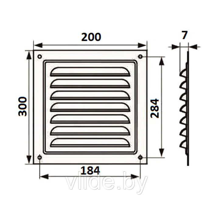 Решетка вентиляционная ZEIN Люкс РМ2030Ц, 200 х 300 мм, с сеткой, металлическая, оцинковка - фото 7 - id-p218093904