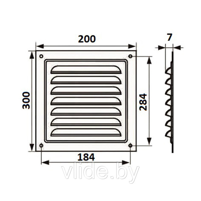 Решетка вентиляционная ZEIN Люкс РМ2030СР, 200 х 300 мм, с сеткой, металлическая, серебряная - фото 7 - id-p205025632