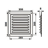 Решетка вентиляционная ZEIN Люкс РМ3030КР, 300 х 300 мм, с сеткой, металлическая, коричневая, фото 7