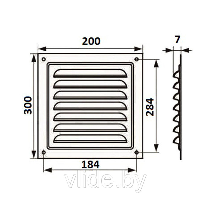 Решетка вентиляционная ZEIN Люкс РМ2030З, 200 х 300 мм, с сеткой, металлическая, золотая - фото 7 - id-p205025644