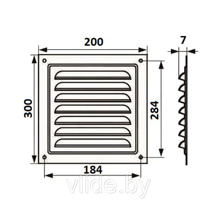 Решетка вентиляционная ZEIN Люкс РМ2030КР, 200 х 300 мм, с сеткой, металлическая, коричневая - фото 8 - id-p205049593