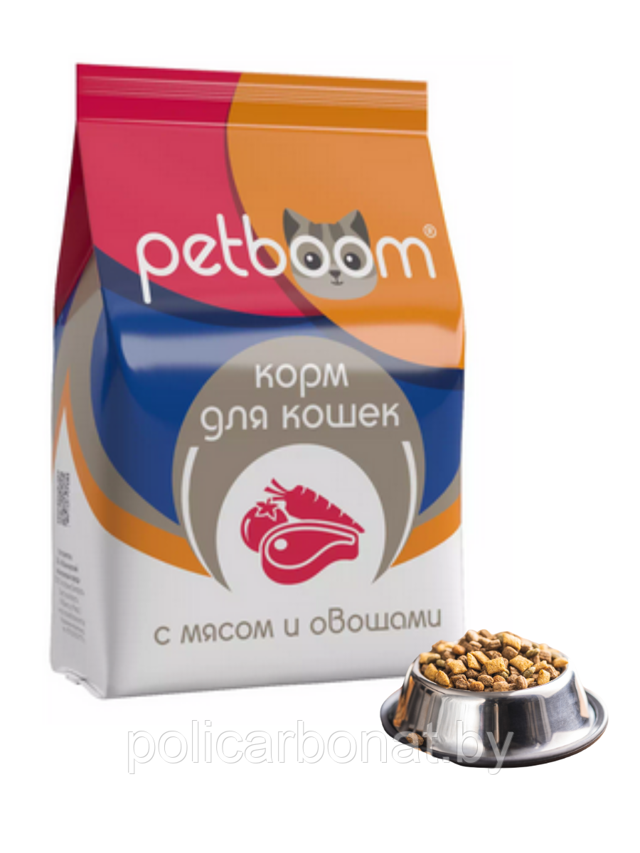 "PetBoom" Корм сухой для взрослых кошек с мясом и овощами КСК-3 Б4 ЖБН-126 (уп.10 кг) - фото 1 - id-p223865973