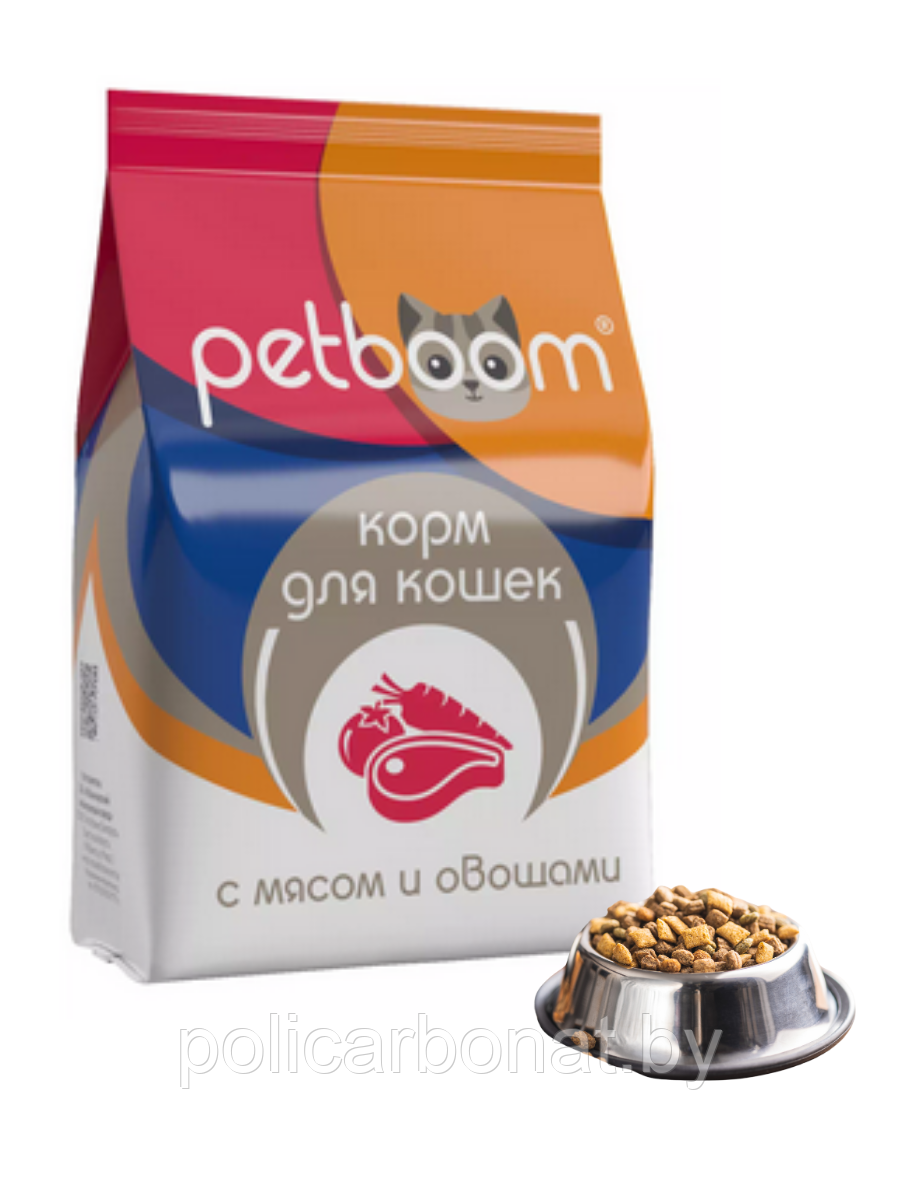"PetBoom" Корм сухой для взрослых кошек с мясом и овощами КСК-3 Б4 жбн-153 (уп. 2 кг) - фото 1 - id-p223865974
