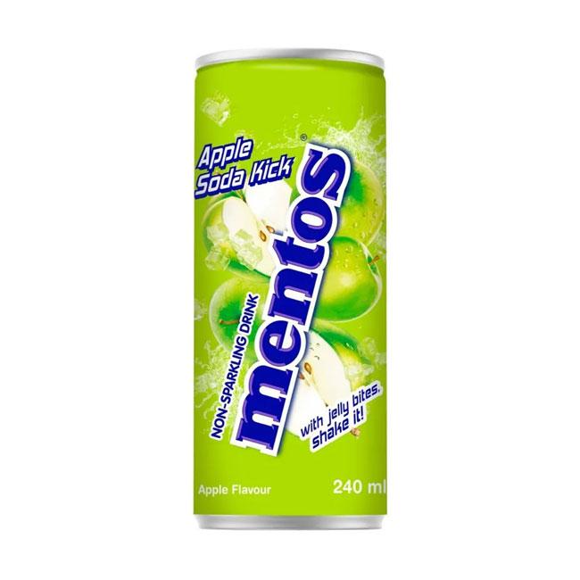 Напиток Mentos Apple Soda Kick / Ментос со вкусом яблока, 0.24 л