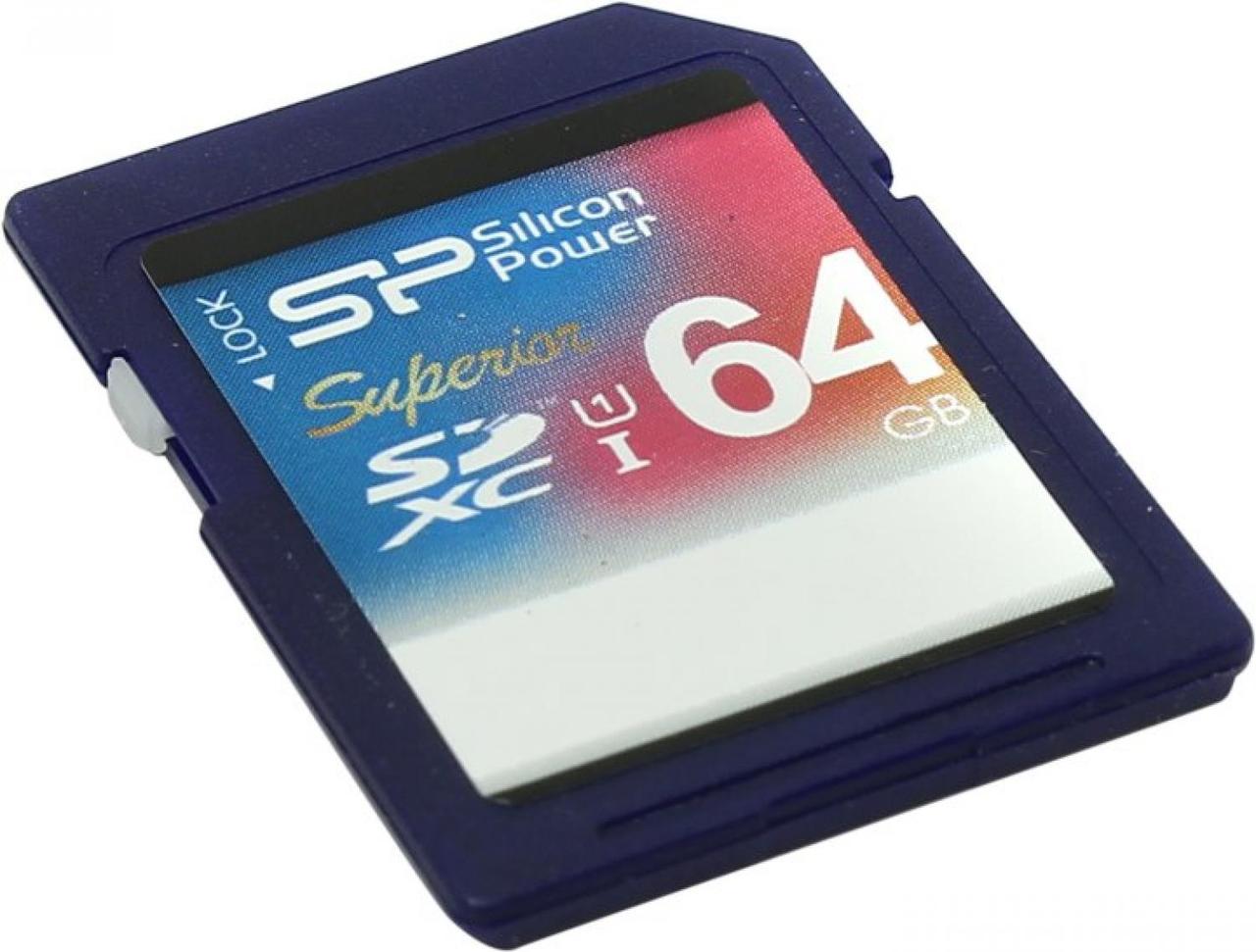 Карта памяти Silicon Power SP064GBSDXCU1V10 SDXC Memory Card 64Gb UHS-I U1 - фото 1 - id-p223870142