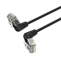 Кабель Vention IBOBG Patch Cord UTP кат.6a 1.5м чёрный угловой