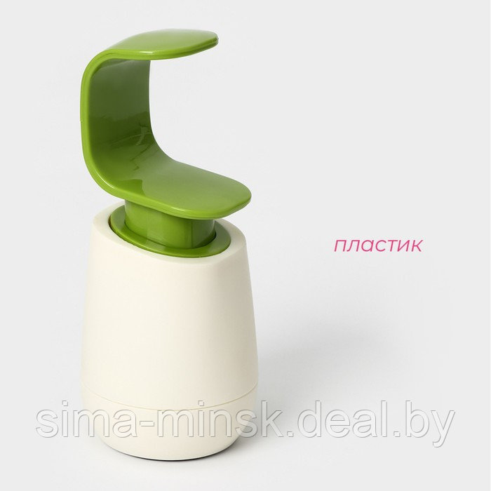 Дозатор для жидкого мыла, 19×8×8 см, цвет белый/зелёный - фото 2 - id-p223870730