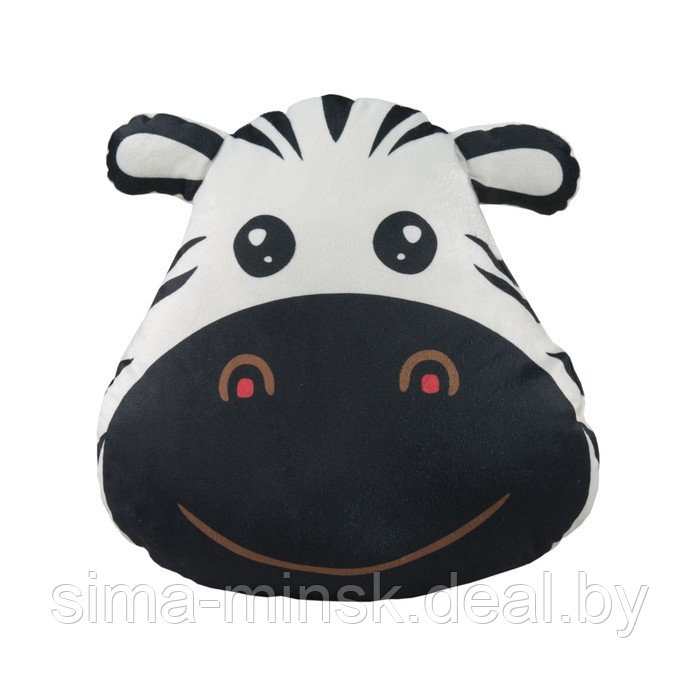 Подушка - игрушка Zebra, размер 35х36 см, цвет белый - фото 1 - id-p223871901