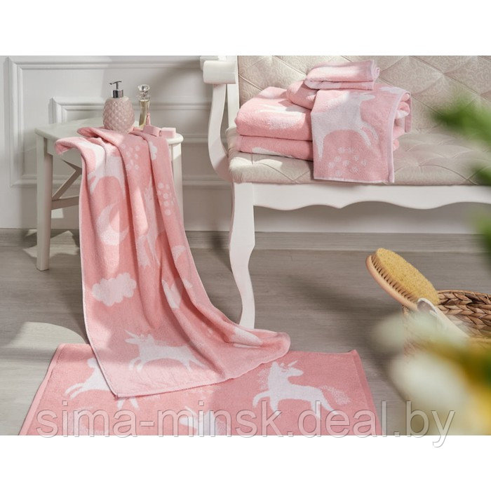Полотенце махровое Unicorn, размер 50х90 см, цвет розовый - фото 1 - id-p223871920