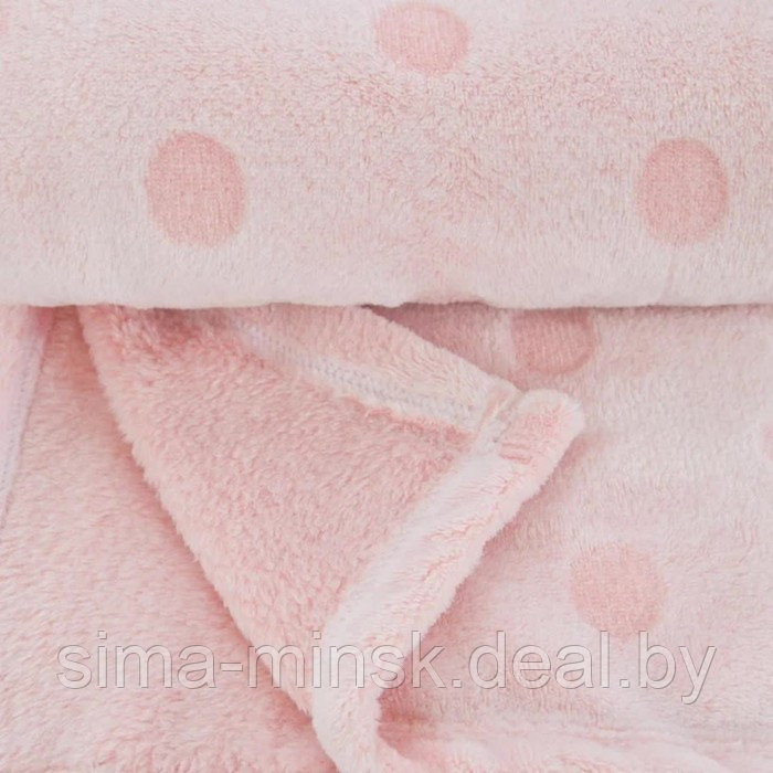 Плед - покрывало «Горох», размер 200х220 см, цвет розовый - фото 2 - id-p223873371