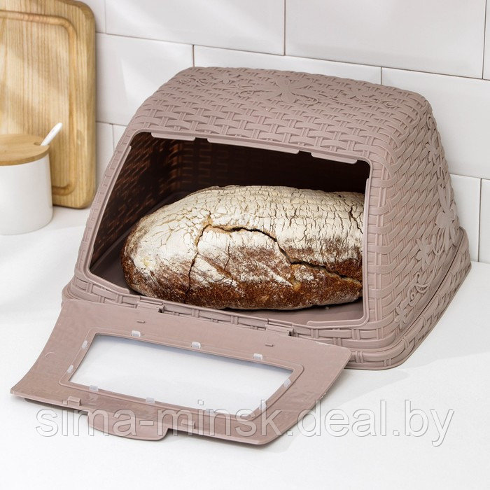 Хлебница «Плетёнка», 26×33×19 см, цвет светло-коричневый - фото 3 - id-p223871640