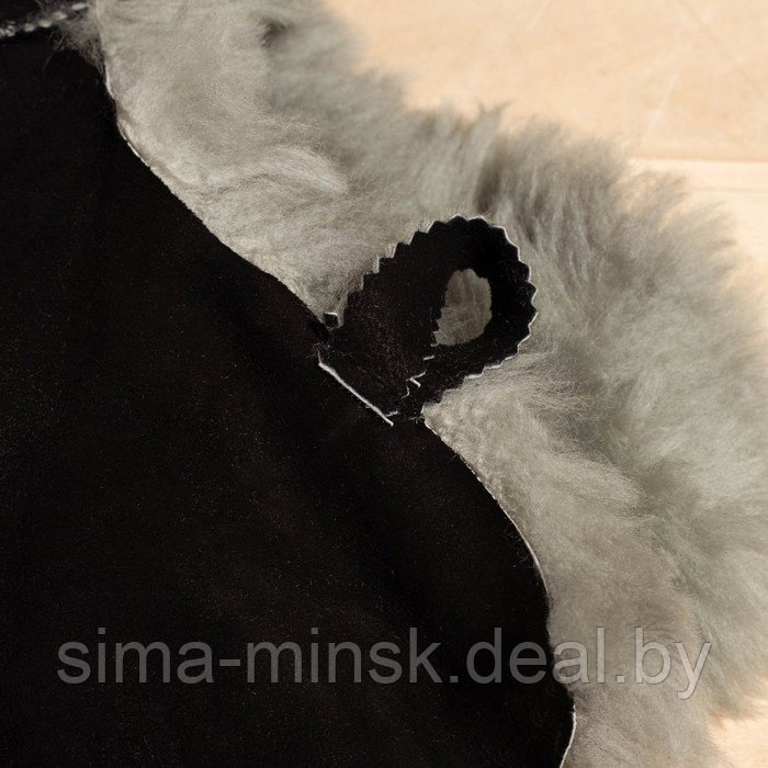 Шапка для бани из овчины "Будёновка" скорняжный шов, черный - фото 3 - id-p223872217