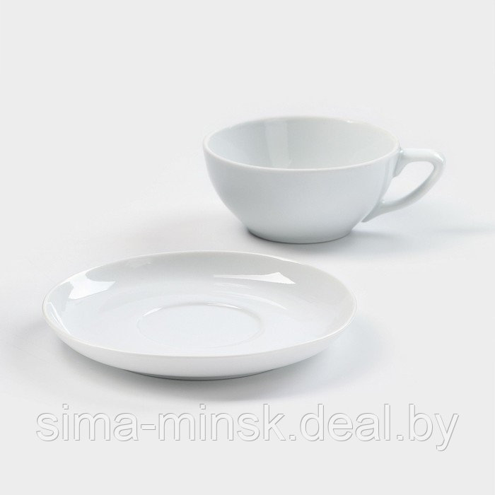 Набор фарфоровый для чая «Бельё», 3 предмета: чайник 470 мл, чашка 300 мл, блюдце - фото 4 - id-p223871238