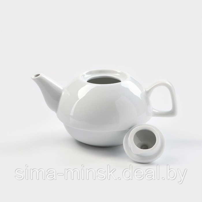 Набор фарфоровый для чая «Бельё», 3 предмета: чайник 470 мл, чашка 300 мл, блюдце - фото 10 - id-p223871238