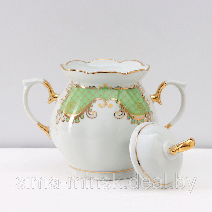 Сервиз чайный фарфоровый «Симфония», 15 предметов: чайник 1 л, сахарница 400 мл, сливочник 180 мл, чашка - фото 3 - id-p223871253