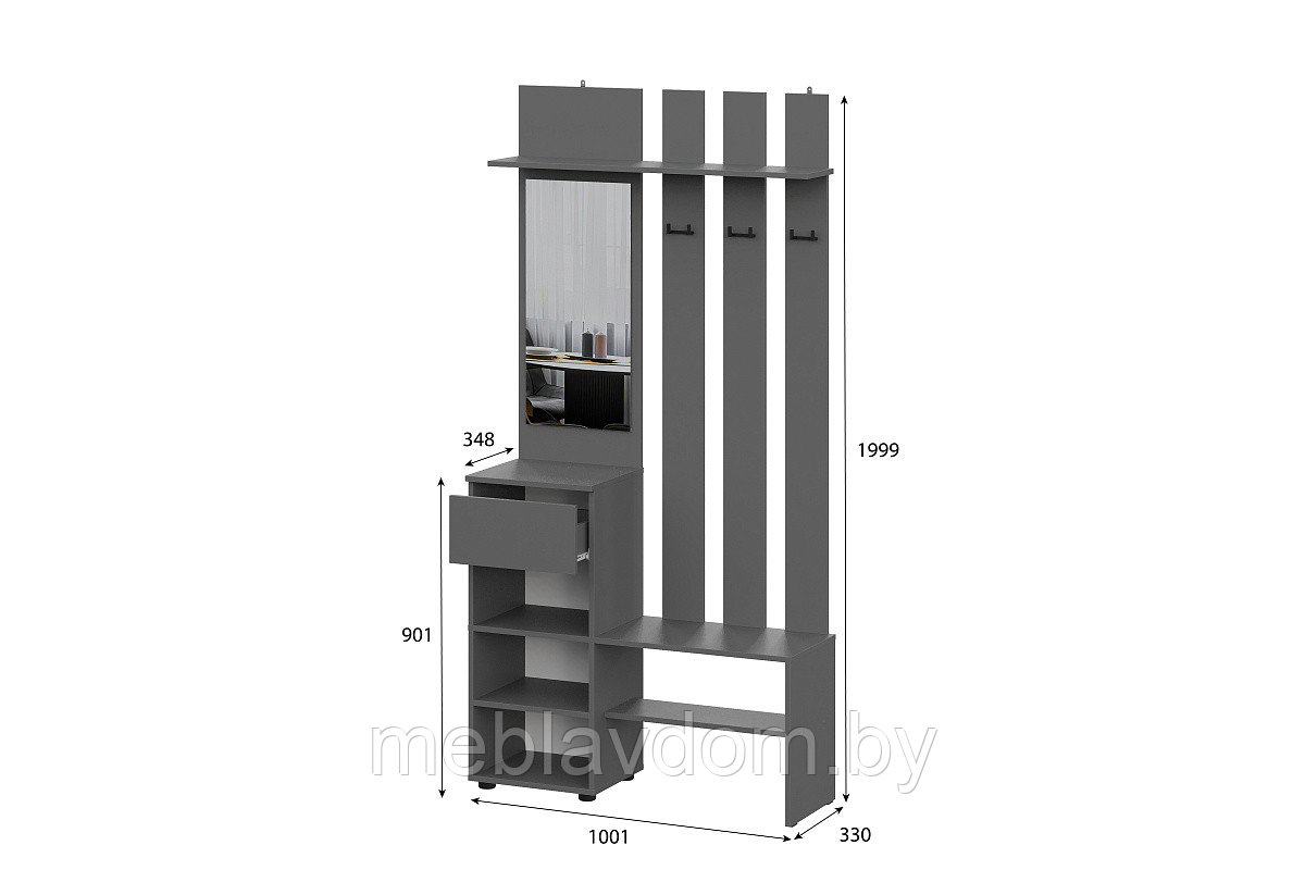Прихожая Денвер NN-мебель 1м. - фото 2 - id-p195340126