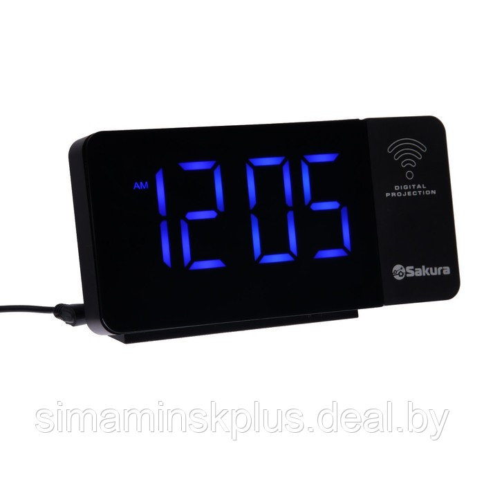 Часы-будильник Sakura SA-8522, проекторные, будильник, радио, 1хCR2032, черные - фото 1 - id-p223875910