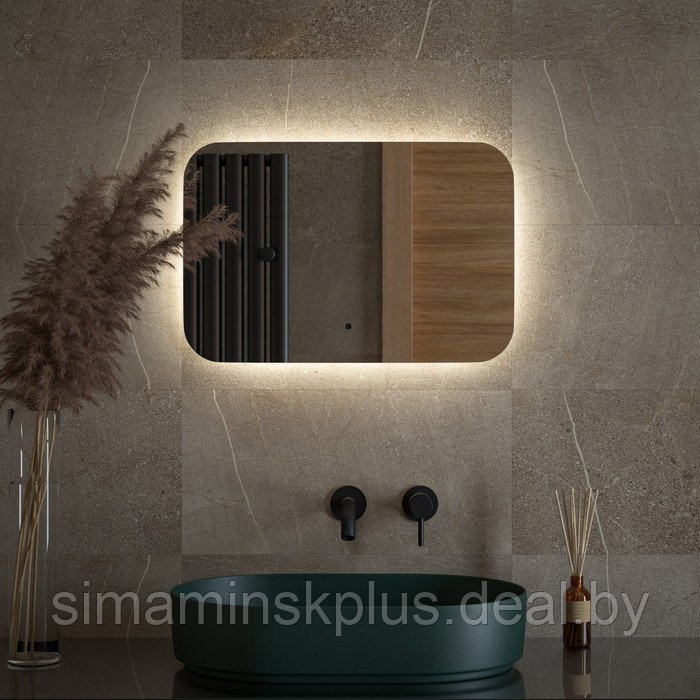 Зеркало с LED-подсветкой 17 Вт, 60x40 см, ИК - выключатель, нейтральный белый свет - фото 3 - id-p223876075