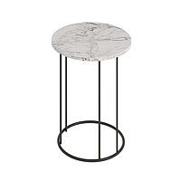 Кофейный столик «Ст128.0», 450×450×750 мм, цвет МДФ монте белый / металл чёрный муар