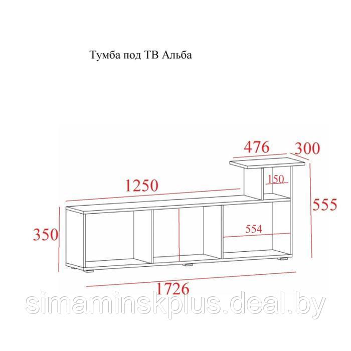 Тумба под ТВ Альба, 1726х300х555, Дуб сонома - фото 2 - id-p223875977