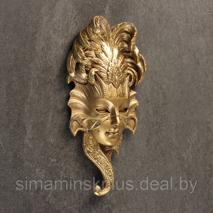 Подвесной декор "Венецианская маска №1" 27х14см, бронза - фото 3 - id-p223876091