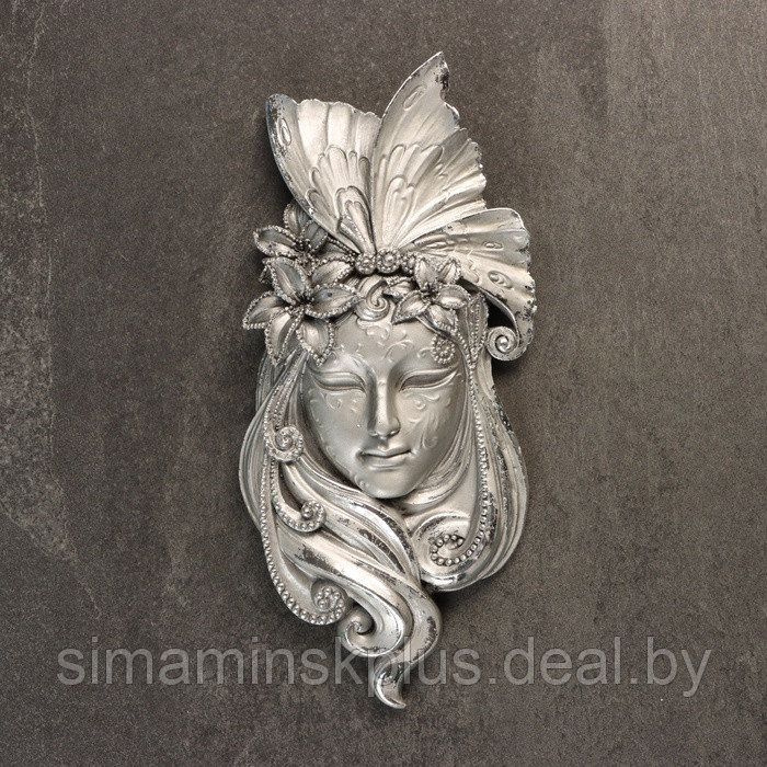 Подвесной декор "Венецианская маска №3" 32х15см, бронза - фото 1 - id-p223876093