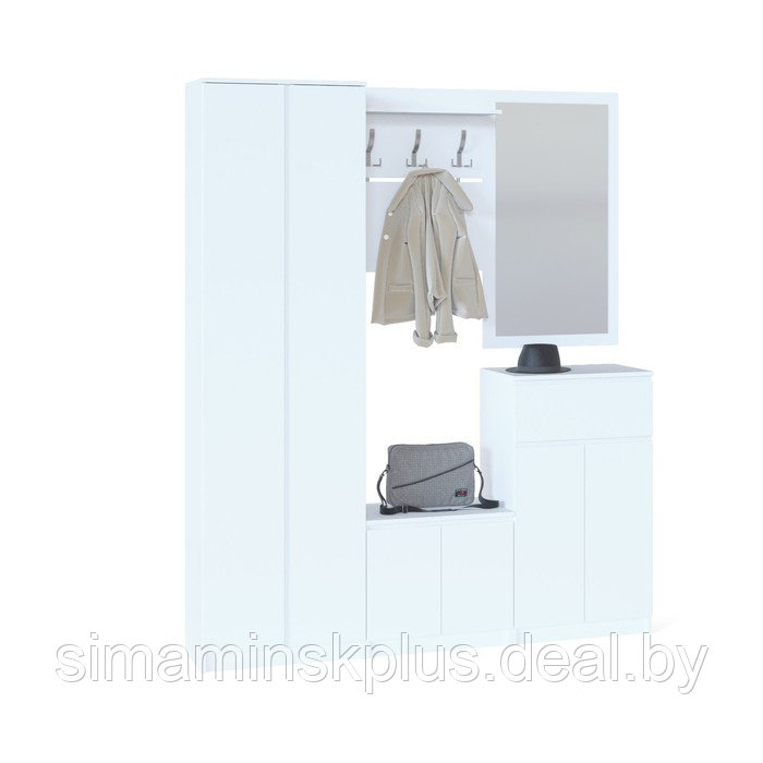 Шкаф для одежды «ШО-4», 600 × 360 × 2172 мм, цвет белый - фото 4 - id-p223875996