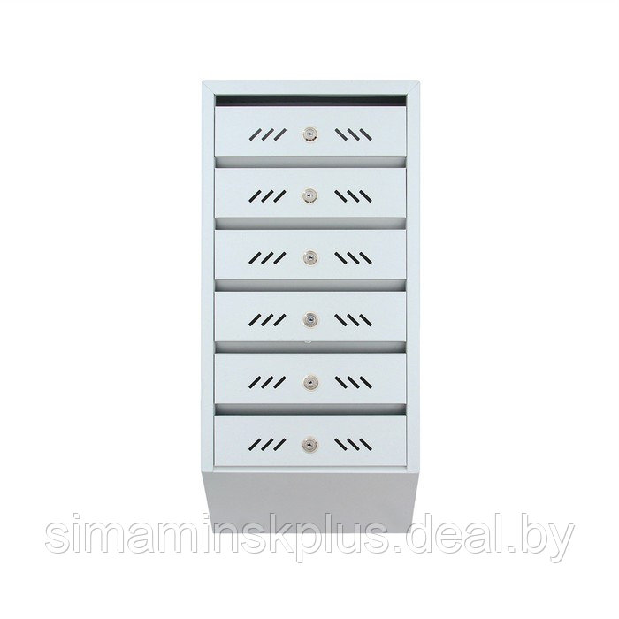 Ящик почтовый многосекционный, 6 секций, с задней стенкой, серый - фото 2 - id-p223876029