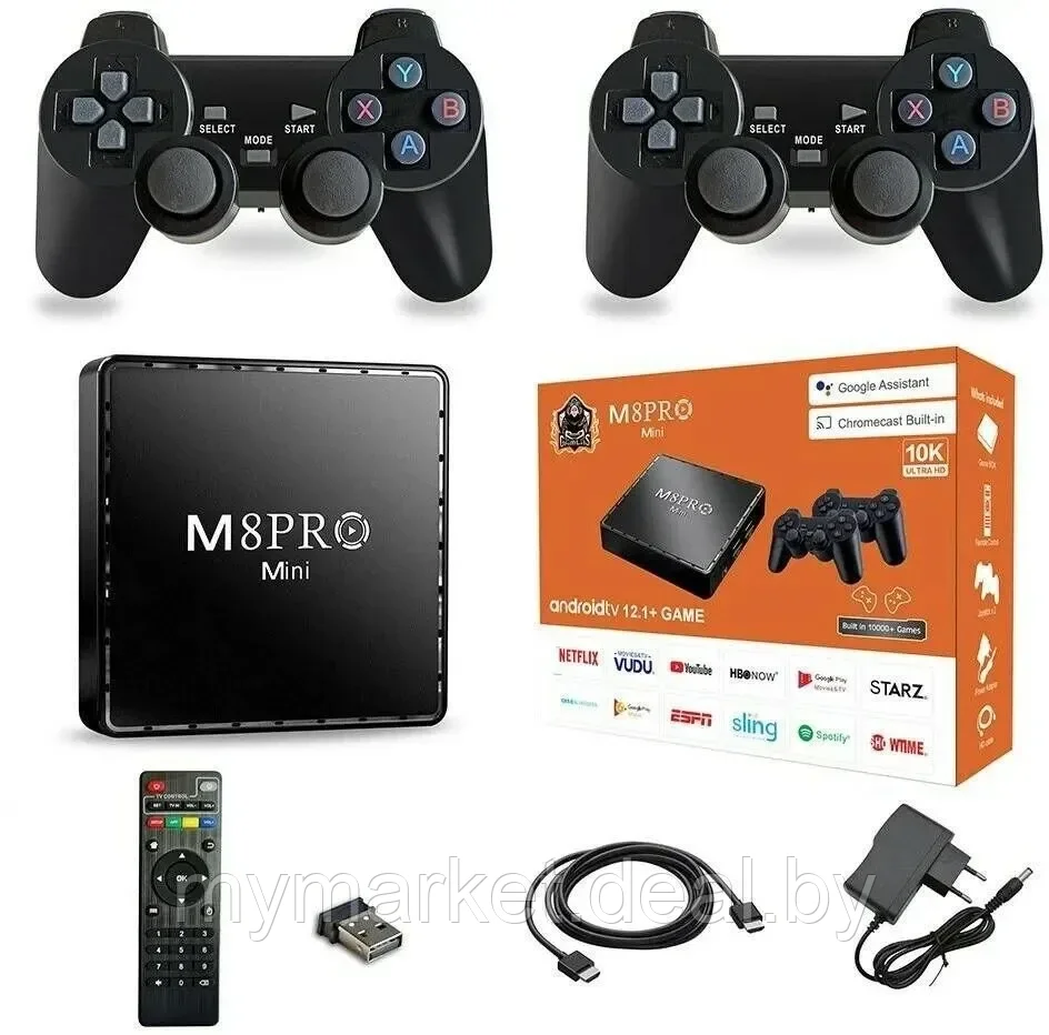 Игровая приставка 2 в 1 Game Box M8 Pro mini 10K ULTRA HD и Android TV 12.1 - фото 1 - id-p223876167