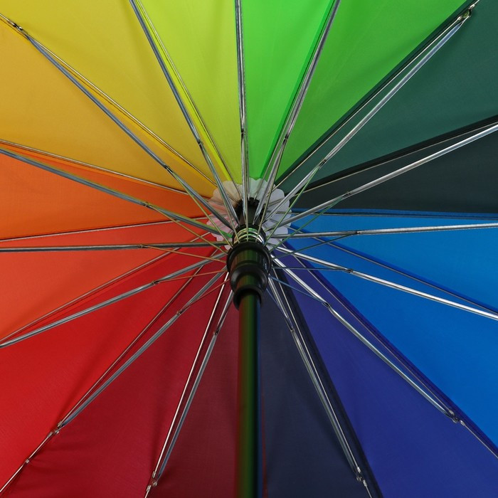 Зонт - трость полуавтоматический «Радужное настроение», 16 спиц, R = 48 см, разноцветный - фото 4 - id-p223876241