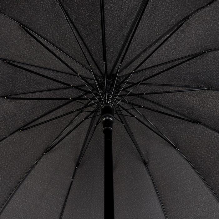 Зонт - трость полуавтоматический, 16 спиц, R = 48 см, цвет чёрный - фото 3 - id-p223876303