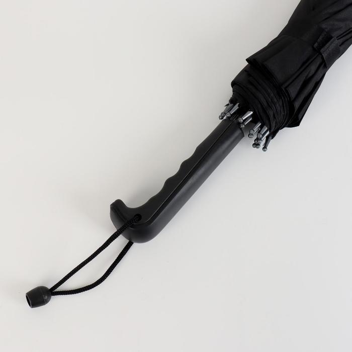 Зонт - трость полуавтоматический, 16 спиц, R = 48 см, цвет чёрный - фото 4 - id-p223876303