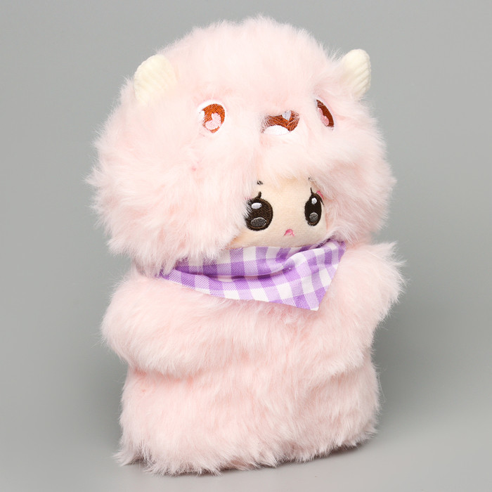 Мягкая игрушка "Кукла" в костюме монстрика, 22 см, цвет розовый - фото 2 - id-p223876309