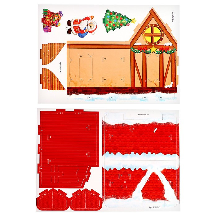 3D-конструктор «Дом Деда Мороза», с гирляндой, 34 детали - фото 7 - id-p223878253