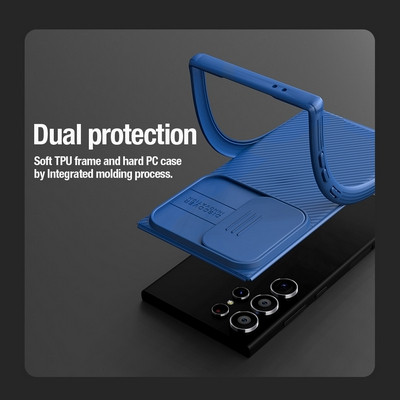 Чехол-накладка Nillkin CamShield Pro Синяя для Samsung Galaxy S24 Ultra - фото 6 - id-p223883857