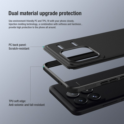 Пластиковый чехол Nillkin Super Frosted Shield Pro Черный для Xiaomi Redmi K70\ K70 Pro - фото 4 - id-p223883902