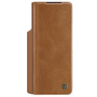 Кожаный чехол Nillkin Qin Pro Plain Leather Case Коричневый для Samsung Galaxy Z Fold 5