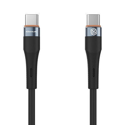 Кабель Nillkin Flowspeed Liquid Silicone Cable Type-C to Type-C силиконовый 1,2m (PD 60W/ 480Mbps) Черный - фото 1 - id-p223883952