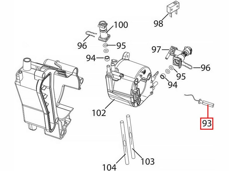 Датчик температуры (термодатчик) бойлера для кофемашины DeLonghi 5213211181 - фото 6 - id-p35828930