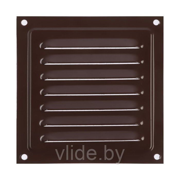 Решетка вентиляционная ZEIN Люкс РМ1212КР, 125 х 125 мм, с сеткой, металлическая, коричневая - фото 4 - id-p202254679