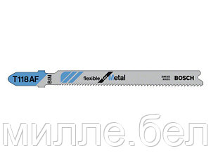 Пилка лобз. по металлу T118AF (1 шт.) BOSCH (пропил прямой, тонкий, для листового металла)