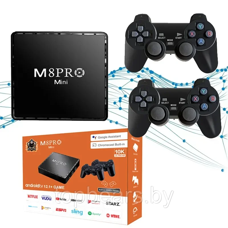 2 в 1 Игровая приставка GAME STICK + TV-приставка M8 Pro Mini Android 12.1 + 2 беспроводных геймпада, 4/64 Гб - фото 4 - id-p223897047