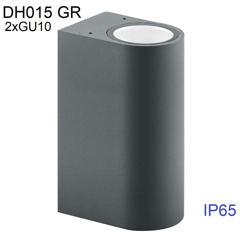Уличный настенный светильник DH015 GR 2*GU10 230V IP65 серый. - фото 2 - id-p85598686