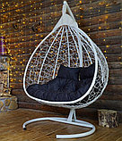 Подвесное двухместное кресло-кокон FISHT белый/темно-серый, фото 5